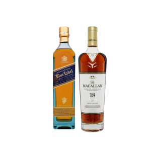 Johnnie Walker Blue Label and Macallan 18 years Sherry oak Combo Package